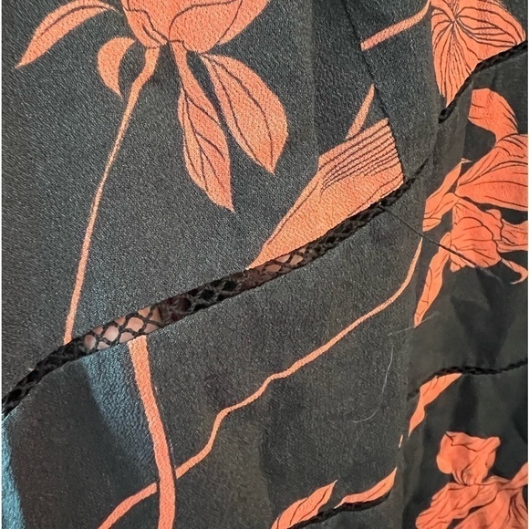 Thakoon Floral Ruffle Silk Blend Romper Black Womens Size 6 - Picture 4 of 16